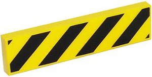 Placa Lisa 1x4 com listras amarelas e pretas
