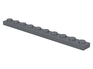 Placa 1x10 Cinza Escuro