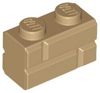 Tijolo Modificado 1x2 Bege Escuro