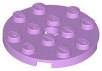 Placa Redonda 4x4 com furo Medium Lavender