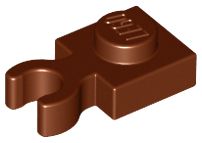 Placa Modificada 1x1 com clip vertical Marrom
