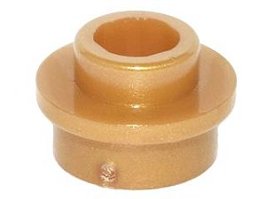 Placa Redonda 1x1 com Pino Aberto Dourada Perolada