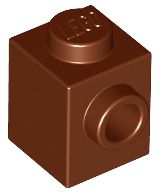 Tijolo Modificado 1x1 Com Furo Lateral Marrom