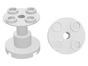 Suporte Lego  2x2x2 com Furo Completo Branco