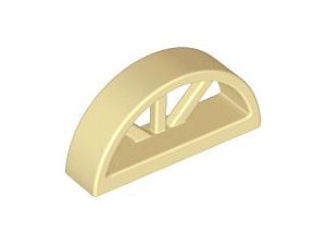 Janela 1x4x1 2/3 com topo redondo bege