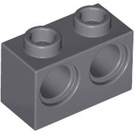 Tijolo Technic 1x2 com furos para pinos Cinza Escuro