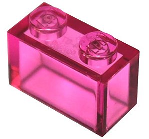 Tijolo 1x2 Translúcido Rosa Escuro