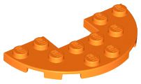 Placa Redonda 3x6 com corte 1x2 laranja