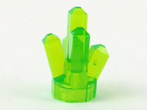 Rocha 1x1 Cristal com 5 pontas Translúcida Verde Brilhante