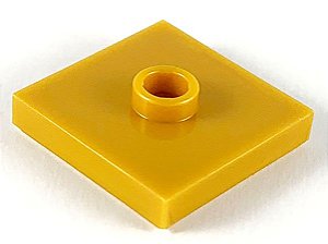 Placa Modificada 2x2 com conector no centro Dourado Perolado