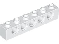 Tijolo Lego Technic 1x6 com Furos Branco