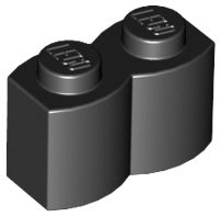 Tijolo Modificado 1x2 Preto