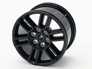 Roda 56 mm D. x 34 mm Technic Racing Medium 6 furos, orifício de eixo e raios abertos preta