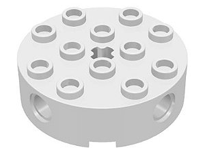 Tijolo Redondo 4x4 com 4 encaixes pra pino Branco