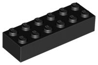 Tijolo Lego 2x6 Preto