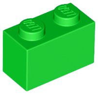 Tijolo 1x2 Verde Brilhante