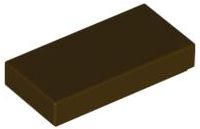 Placa Lisa 1x2 com Ranhura Marrom Escura