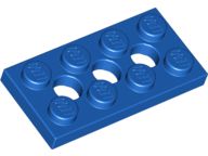 Placa Technic 2x4 com 3 furos azul