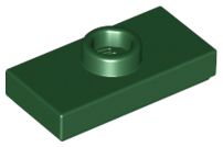 Placa Modificada 1x2 com botão Verde Escura