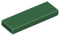 Placa Lisa 1x3 Verde Escura