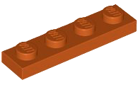 Placa 1x4 Dark Orange