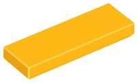 Placa Lisa 1x3 Laranja Brilhante