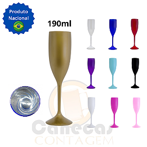 100 Taças de Champanhe 190ml Acrílica – SEM PERSONALIZAÇÃO