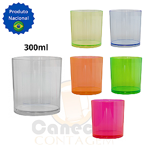 100 Copos de Whisky Acrílico 300ml – SEM PERSONALIZAÇÃO