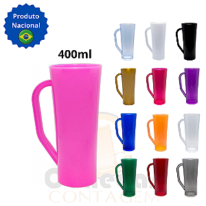 100 Copos Caneca Long Copazo 400ml Acrílico – SEM PERSONALIZAÇÃO
