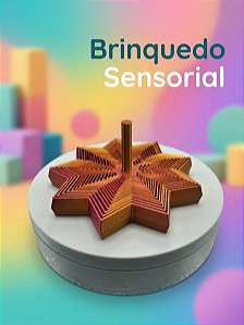 Estrela Fidget Sensorial Tricolor – Brinquedo Anti-Stress em Impressão 3D