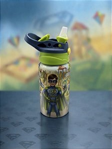 Squezze Garrafa 400ml Super Child Térmica de Aluminio e Canudo