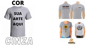 Camiseta (CINZA) Personalizada -  Vários Modelos e Tamanhos