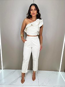 Calca Bege Gale - open