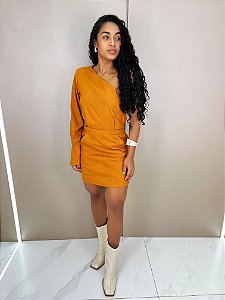 Vestido Linho Marrom Invernal - Open