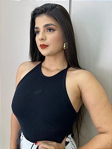 Body Canelado Preto - Open