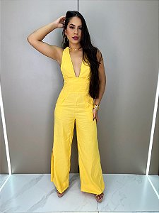 Macacao Linho Amarelo Fortuna - Open