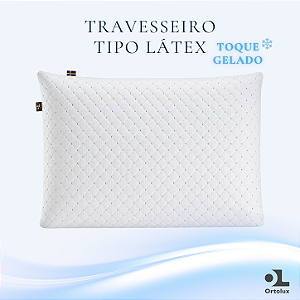 Travesseiro Tipo Látex Firme Toque Gelado Ortolux