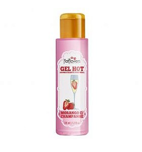Gel Aromatizante Hot Morango com Champanhe Hot Flowers 35ml