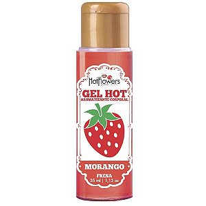 Gel Aromatizante Hot Morango Hot Flowers 35ml