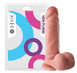 Penis com Escroto e Ventosa 19 x 4,5 cm