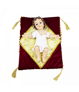 Menino Jesus 37 CM Roupa Branca Na Almofada