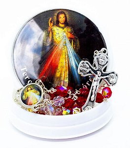 Terço Cristal Jesus Misericordioso 6mm