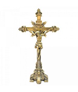 Crucifixo de Mesa Dourado 54,5 CM
