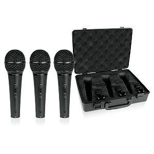 KIT MICROFONE VOCAL INSTRUMENTOS BEHRINGER XM1800S 3 MICROFONES