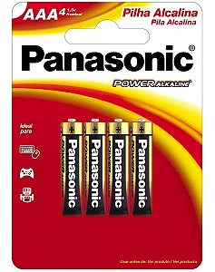 PILHA AAA PANASONIC ALCALINA COM 4