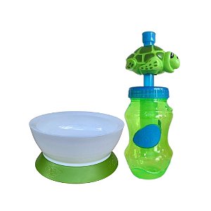 Kit Infantil Pratinho e Garrafinha Squeeze