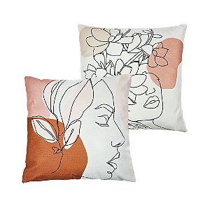 Jogo 2 Capa Almofada Boho Tropital Minimalista - 42cm x 42cm MD1