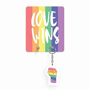 Porta Chaves com Chaveiro - Love Wins