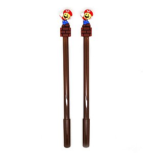 Caneta Gel Fina Super Mario - 2 Unidades