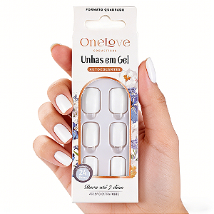 Unha Postiça Autocolante Cream White Gloss